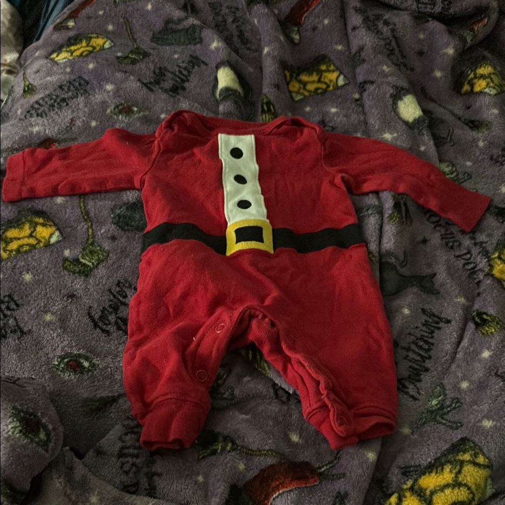 Carter's Red and Black Festive Footie One Piece